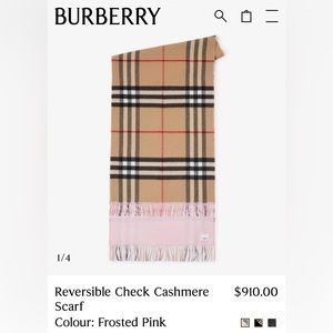 Burberry Reversible Check Cashmere Scarf